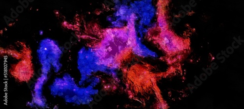 Abstract cosmic space and stars flowing digital fluid patterns in a painterly style - watercolor bright acrylic paint and ink styled bright abstract concept