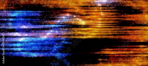 Abstract cosmic space and stars flowing digital fluid patterns in a painterly style - watercolor bright acrylic paint and ink styled  bright abstract concept