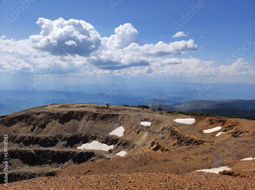 view from Pancicev vrh on Kopaonik mountain in Serbia in bright spring day photo