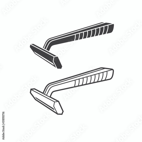 illustration of mustache razor, vector art.