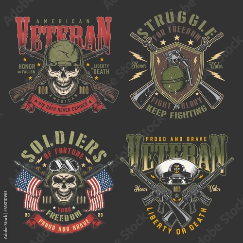 Military set flyer colorful vintage