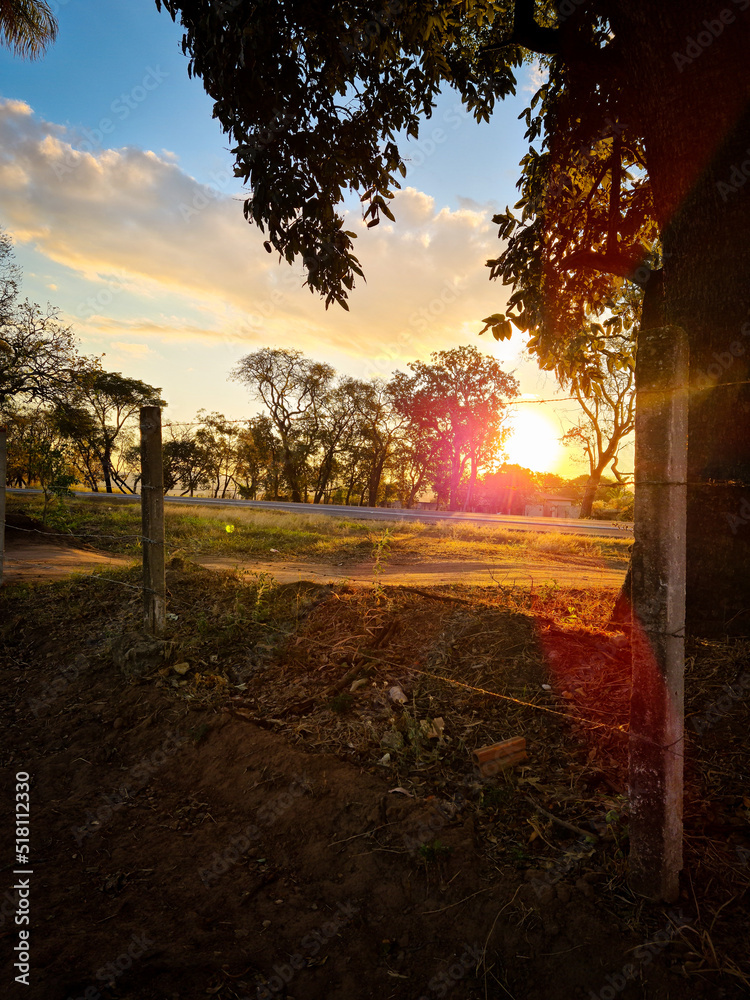 Obraz premium Sunset near the road