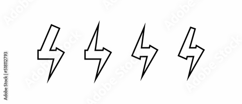 Lightning bolt icon. flat thunder icon. thunder or lightning bolt vector. electric icon. Modern icons for mobile or web interface.