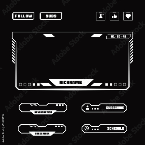 Futuristic stream panel overlay design template robot theme