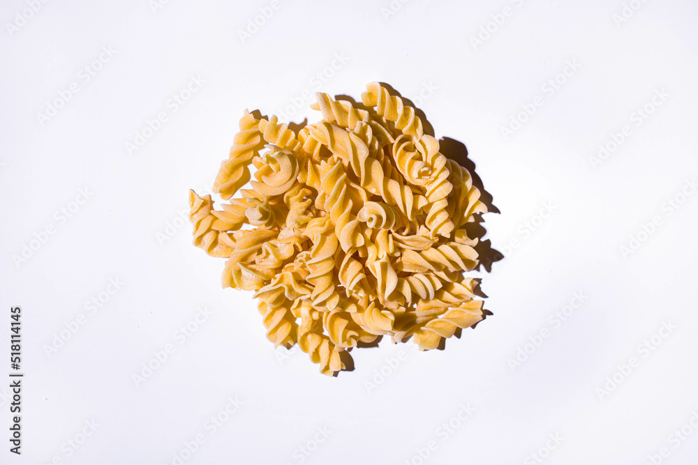 Raw spiral pasta Raw spiral pasta