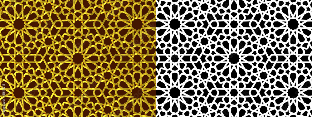 Shiny Golden Oriental Geometric Ornament  - 3D Render - High Resolution JPEG with Alpha Channel and Clipping Path