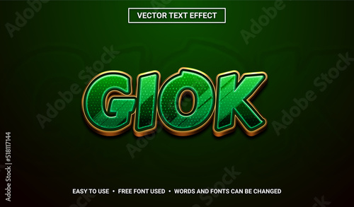 Giok Editable Vector Text Effect. photo