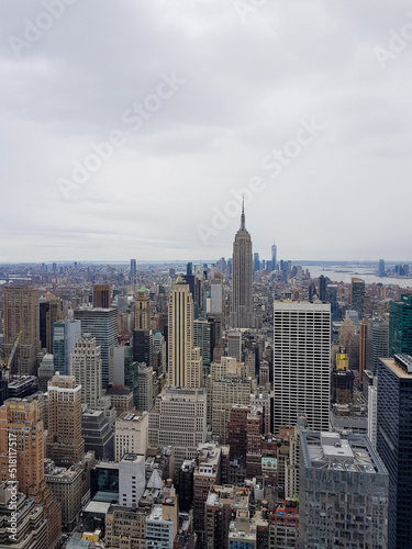 Manhattan skyline view from the top  new york city  usa. View from the rooftop of the Rockefeller center