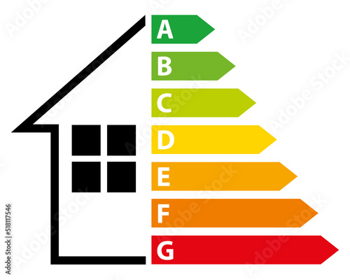 Obraz na płótnie Diagnostic de performance énergétique. Icône dépense énergétique habitation immobilier. Illustration vectorielle V. w salonie