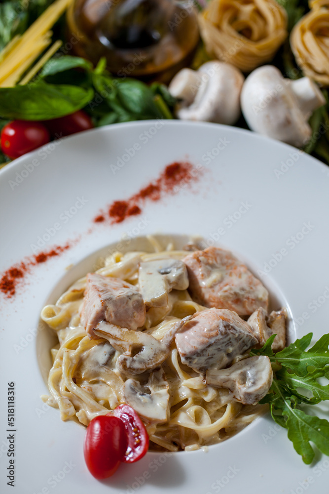 Pasta with fish sauce