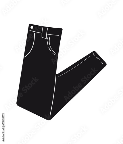 Jeans isolated on white background. Vector illustration