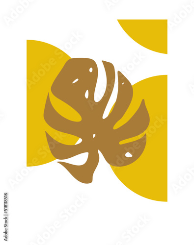Poster with abstract organic shapes composition
