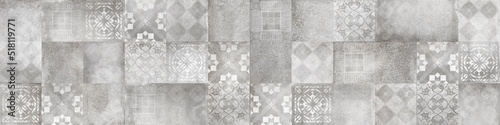 Retro tiles pattern with cement texture