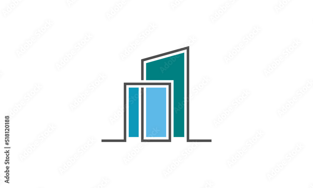 Apartment logo design template with creative line building concept Apartment logo design template with creative line building concept