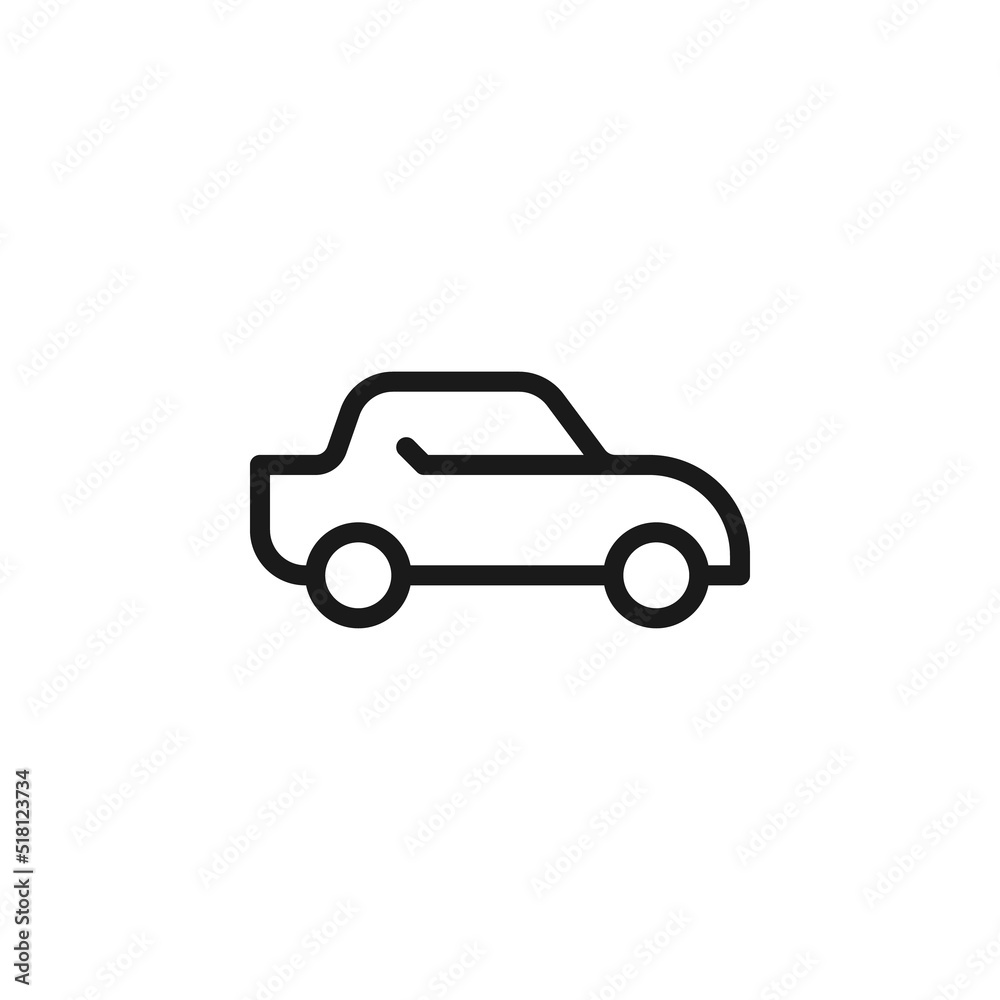 Road, transport, traffic sign. Vector symbol perfect for adverts, store, shops, books. Editable stroke. Line icon of simple car Road, transport, traffic sign. Vector symbol perfect for adverts, store, shops, books. Editable stroke. Line icon of simple car