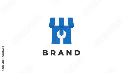 Repair Store Logo Design For E-commerce Identity or Other ,Illustration Vector Template
