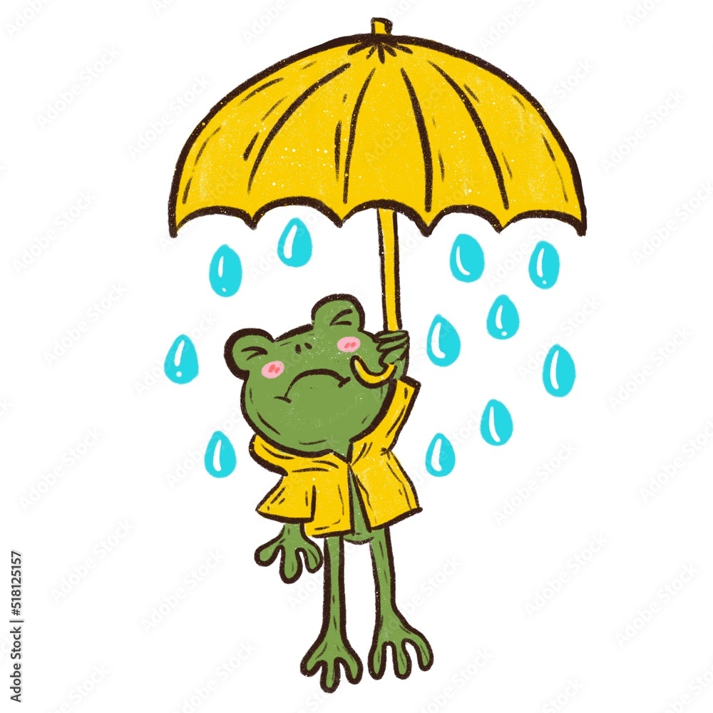 Obraz premium frog with umbrella
