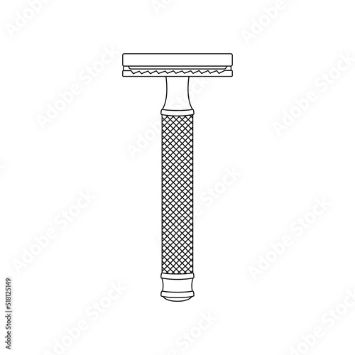 Disposable Razor Outline Icon Illustration on White Background