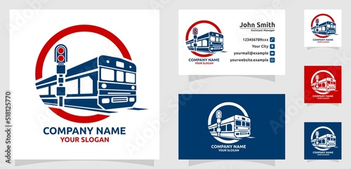 Train logo with traffic light