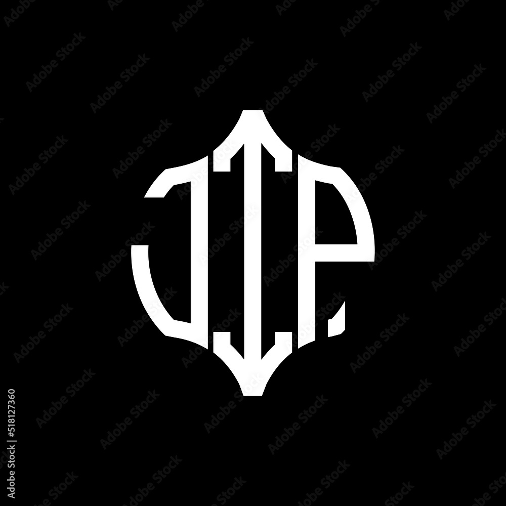JIP letter logo. JIP best black background vector image. JIP Monogram