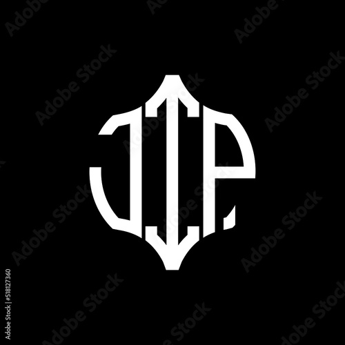 JIP letter logo. JIP best black background vector image. JIP Monogram logo design for entrepreneur and business.
