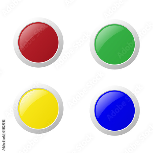 set of buttons with different color isolated on white background Free Download set of buttons with different color isolated on white background - GFXLoad