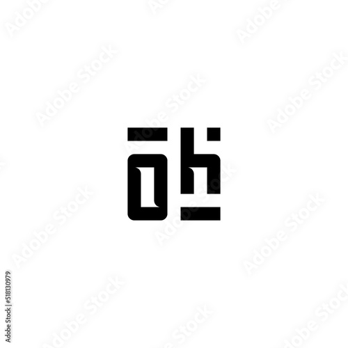 OH retro logo design initial concept high quality logo design