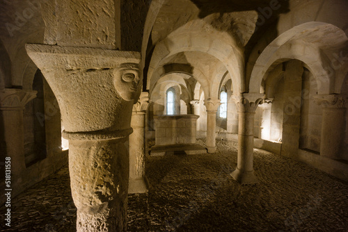cripta,iglesia romanica,de San Martín de Tours,consagrada en 1156, San Martin de Unx,comunidad foral de Navarra, Spain photo