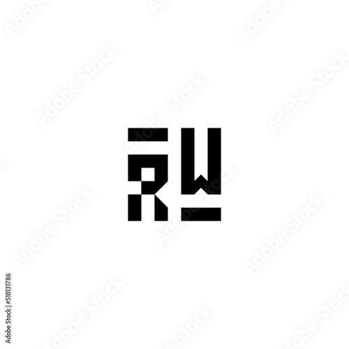 RW retro logo design initial concept high quality logo design