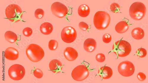 Fototapeta Naklejka Na Ścianę i Meble -  Falling tomato isolated on white background