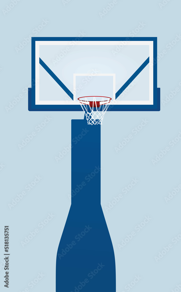 Blue basketball basket. vector illustration Blue basketball basket. vector illustration