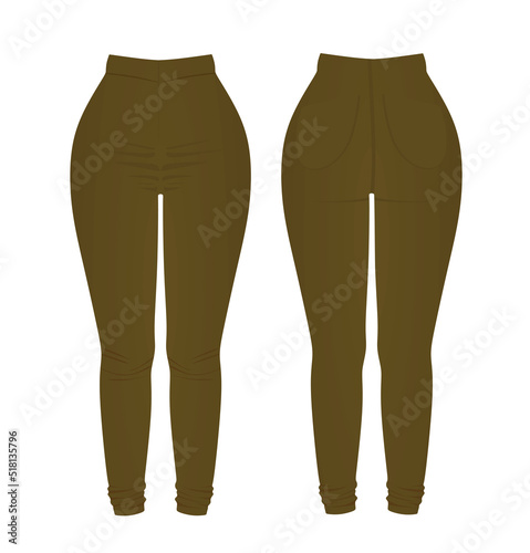 Brown  tight pants. vector illustration