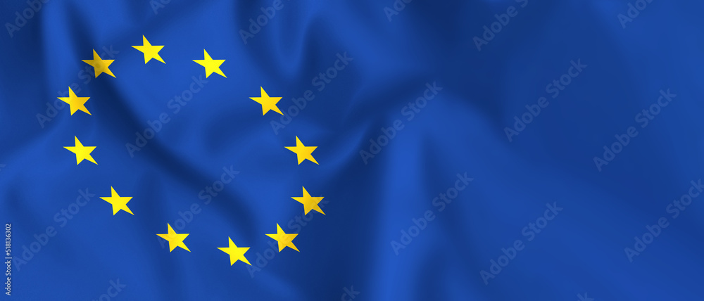 European Union flag close up. abstract blue background European Union flag close up. abstract blue background