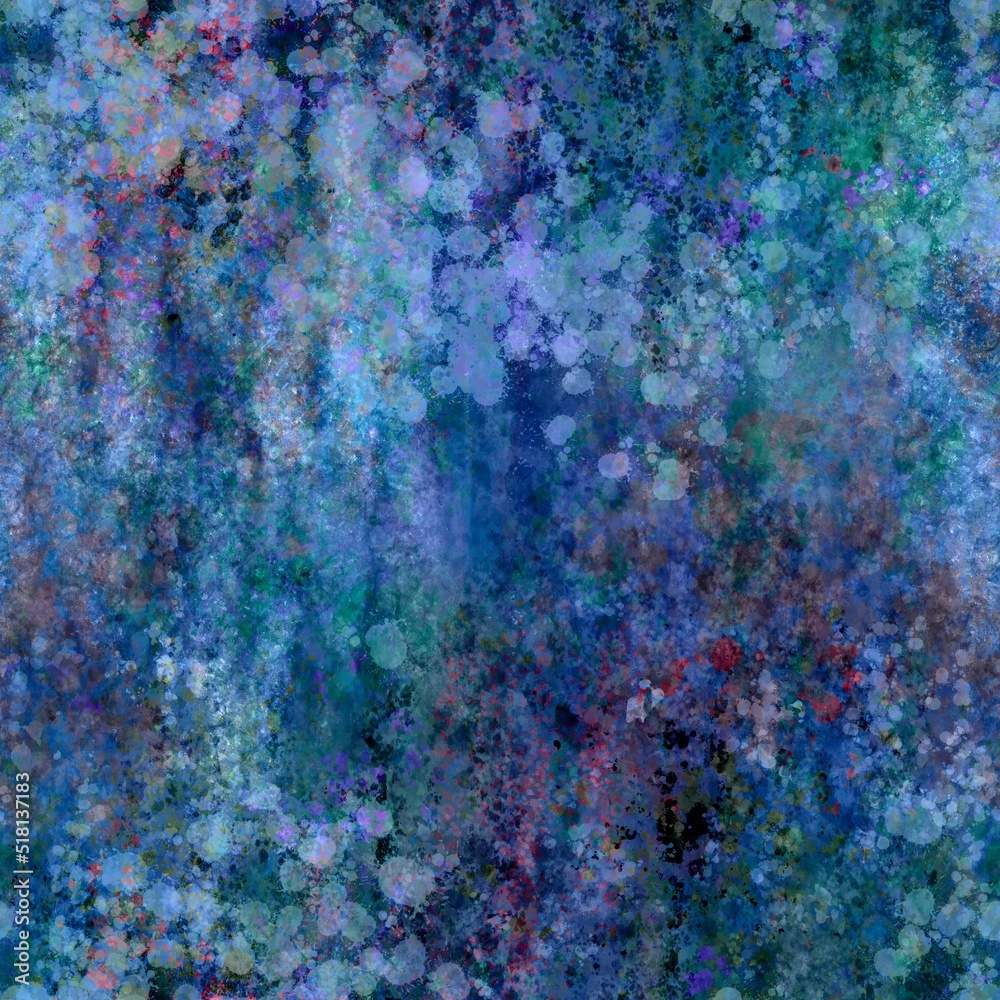 Abstract artistic blur texture with random multicolor spots, blots and smudges in dark colors