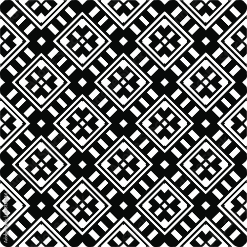 Abstract background with black and white seamless pattern. Unique geometric vector swatch. Perfect for site backdrop, wrapping paper, wallpaper, textile and surface design. 