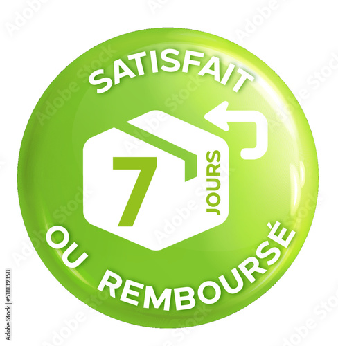 Icône Commerce en ligne - Satisfait ou remboursé 7 jours