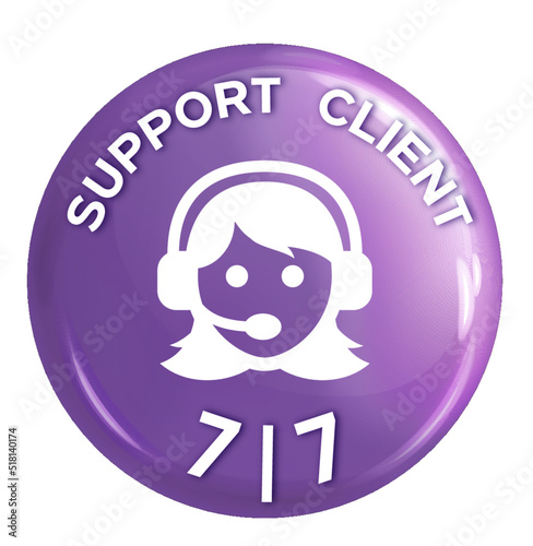 Icône Commerce en ligne - Support client 7/7