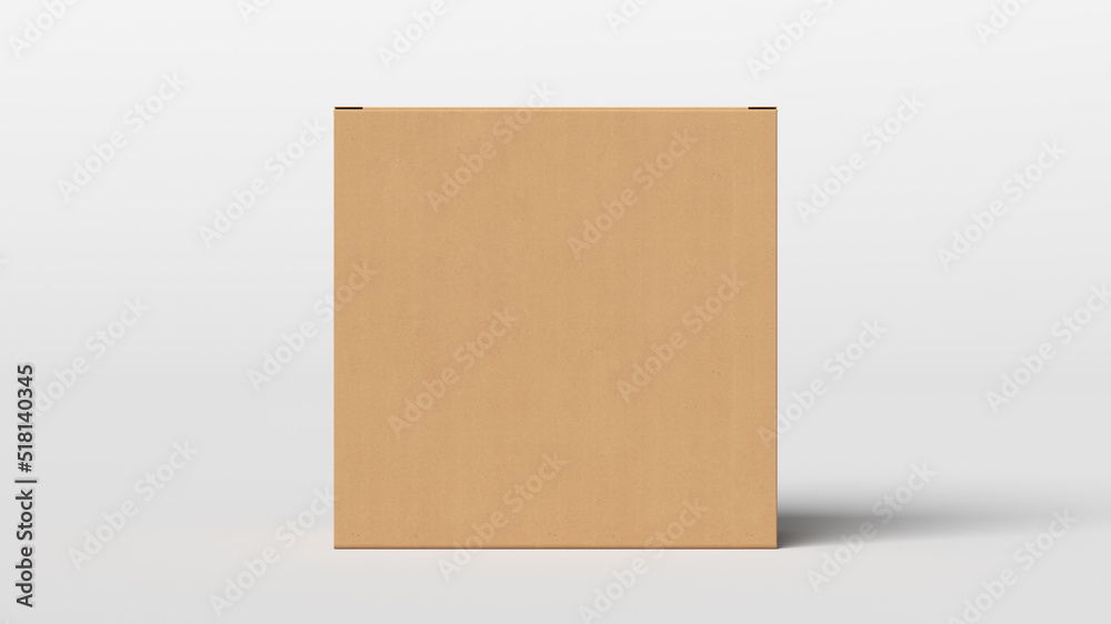 Cardboard box mock up. Square gift box on white background. Front view. Cardboard box mock up. Square gift box on white background. Front view.