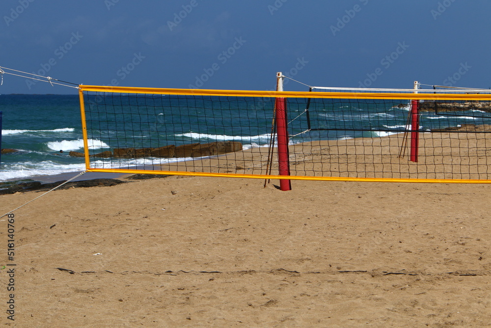 Sports equipment and equipment in a city park on the Mediterranean coast. Sports equipment and equipment in a city park on the Mediterranean coast.