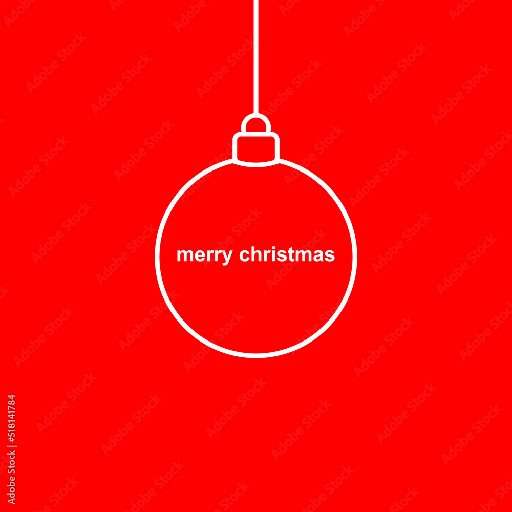Merry Christmas greeting card, Christmas ball, vector illustration Merry Christmas greeting card, Christmas ball, vector illustration