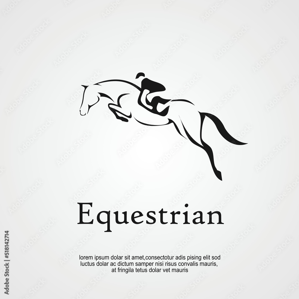 Horse equestrian dressage logo design idea Stock Vector Adobe Stock