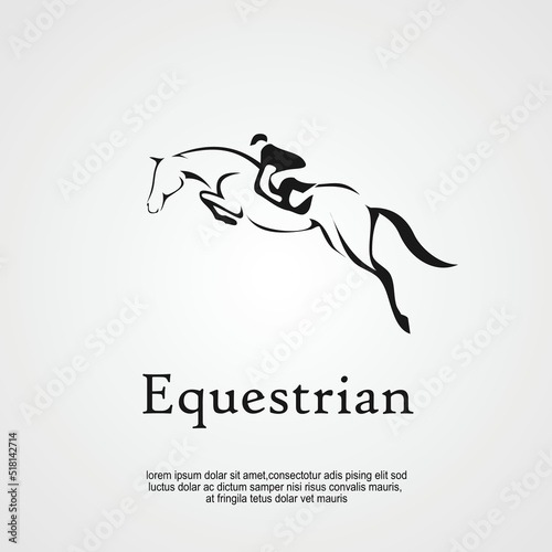 Horse equestrian dressage logo design idea