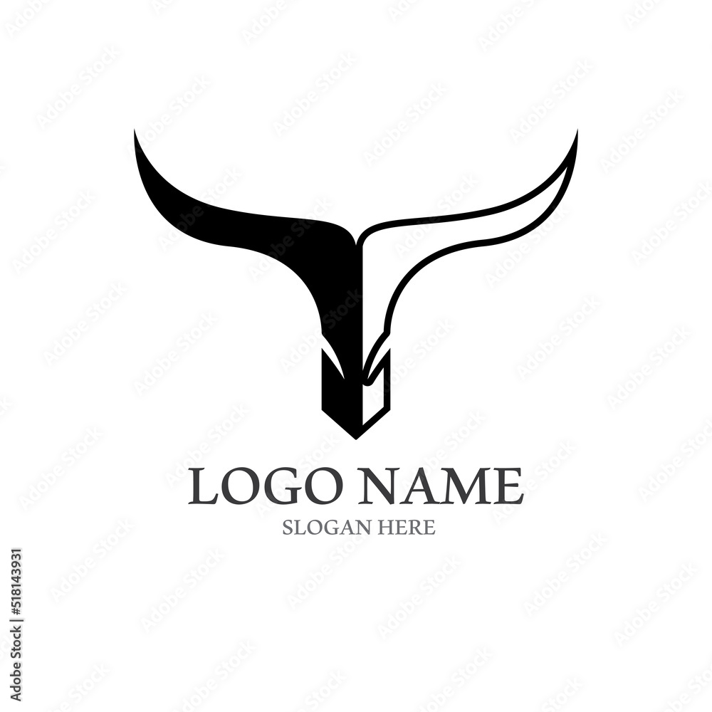 bull horn logo with template vector style. bull horn logo with template vector style.
