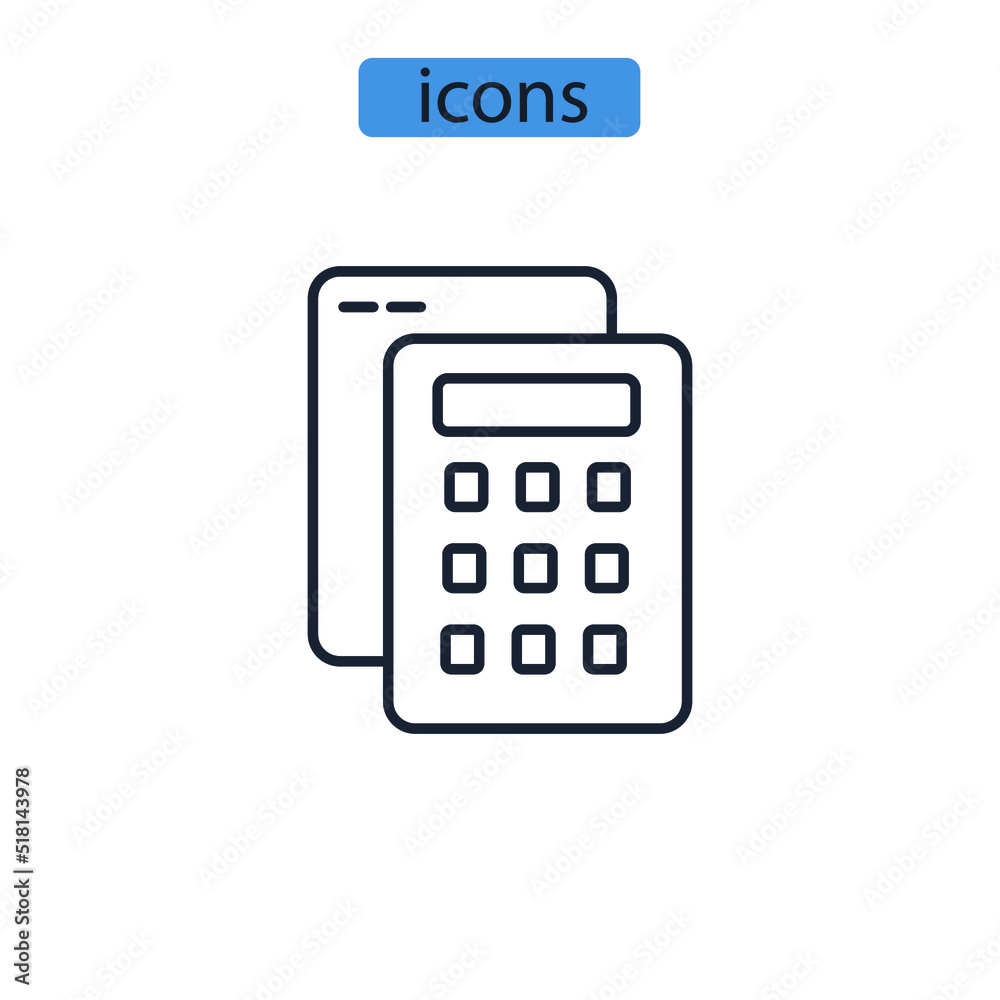Calculator icons symbol vector elements for infographic web Calculator icons symbol vector elements for infographic web