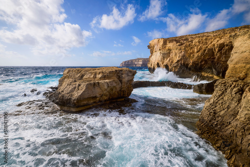 beautiful landscape with a rocky sea shore