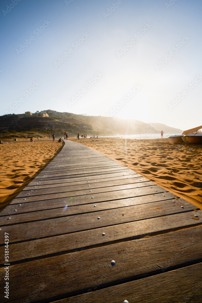 beautiful landscape with a brown sandy beach in Malta
