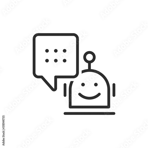 Chat bot icon vector. Thin line sign. Isolated contour symbol illustration