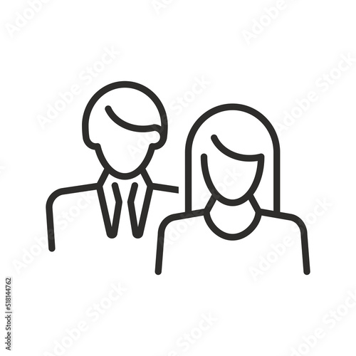 Male and female relationship couple flat icon for apps and websites