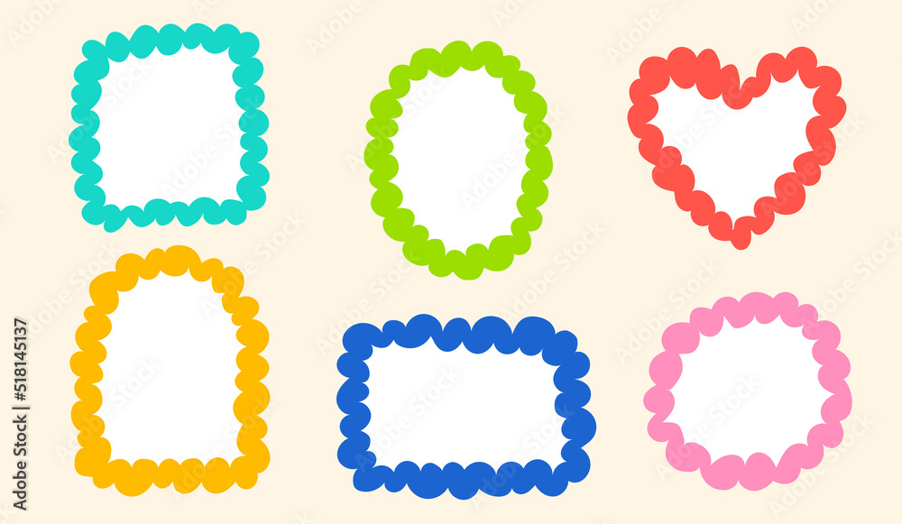 Cute Wavy Doodle Cloud Abstract Round Heart Square Rectangle Arch Oval Shape Green Blue Red Pink Orange Yellow Sticky note Post it Borders Frames Background Set Collection Bundle Vector Illustration Cute Wavy Doodle Cloud Abstract Round Heart Square Rectangle Arch Oval Shape Green Blue Red Pink Orange Yellow Sticky note Post it Borders Frames Background Set Collection Bundle Vector Illustration