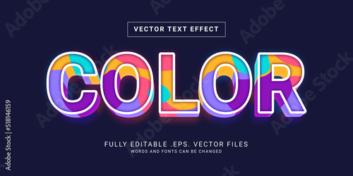 Color text style effect vector